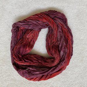 Red and Burgundy Infinity Scarf